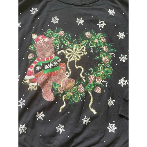 Holiday Time Womens/Unisex Teddy Bear Size Large Christmas Sweater - Picture 6 of 7